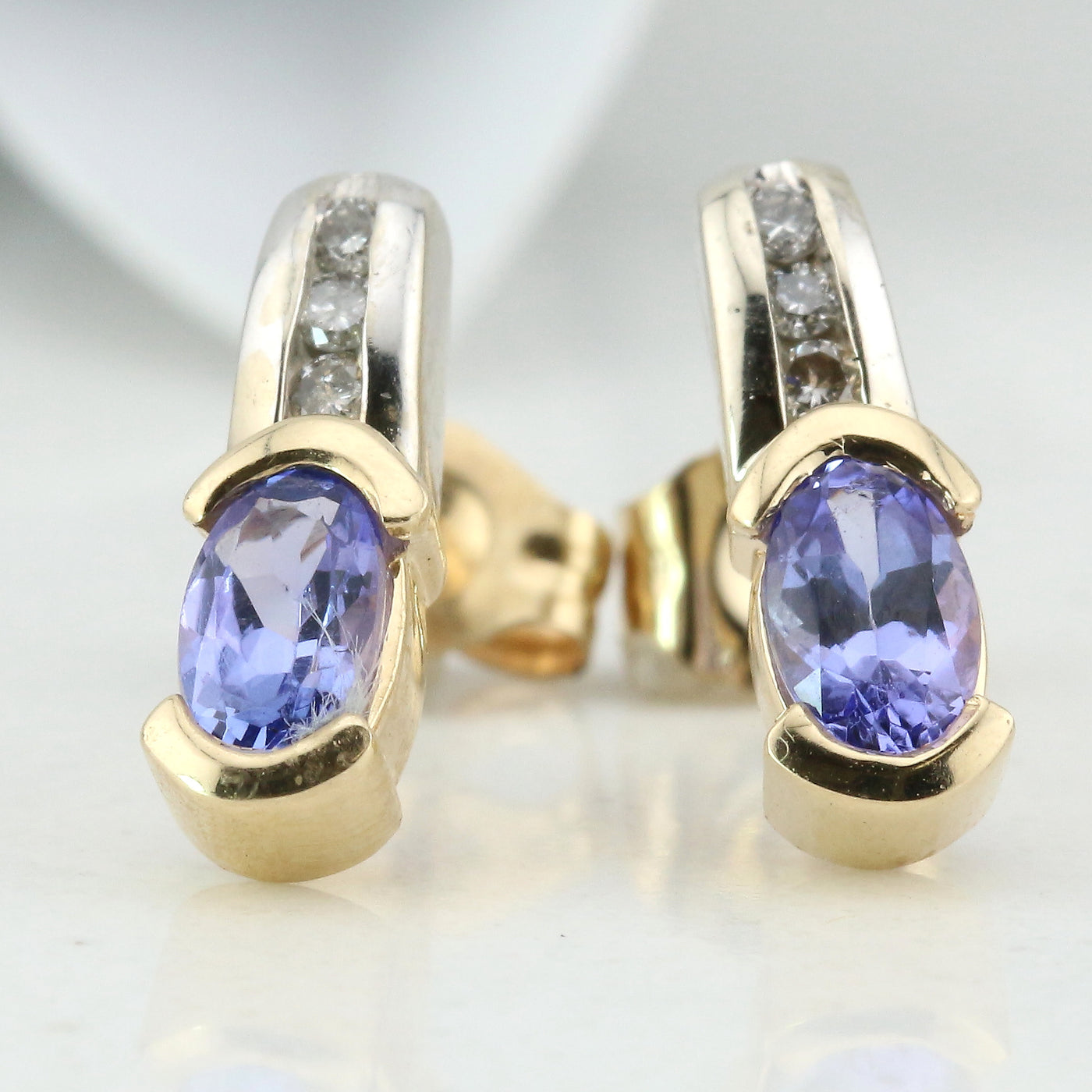 Tanzanite and diamond earrings