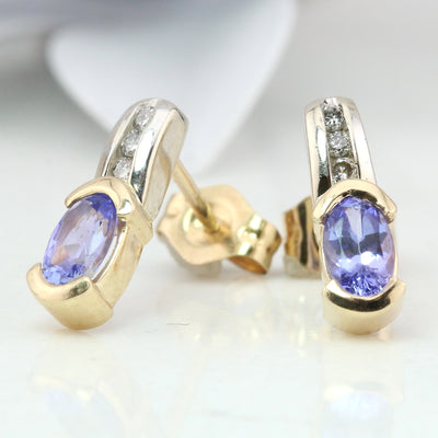 Tanzanite and diamond earrings