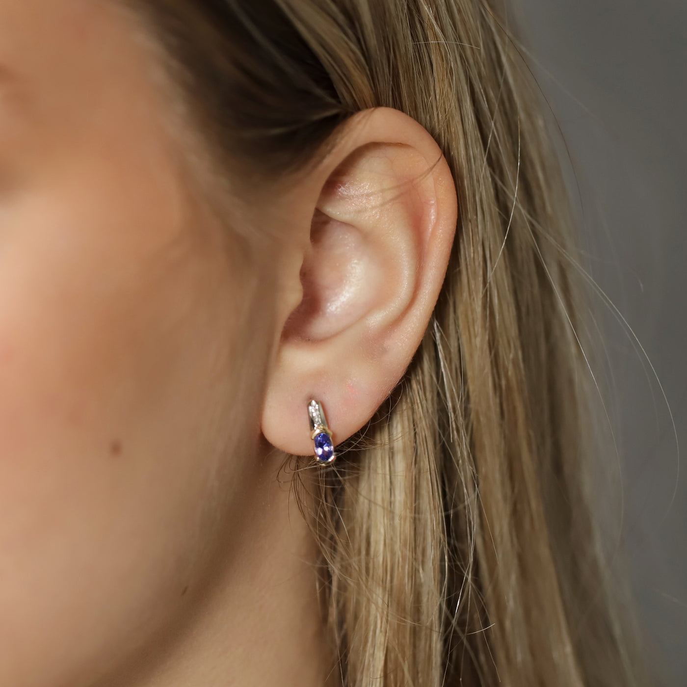 Tanzanite and diamond earrings