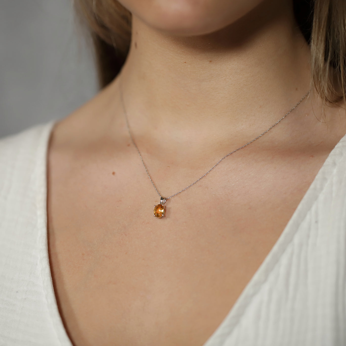 Citrine pendant and chain