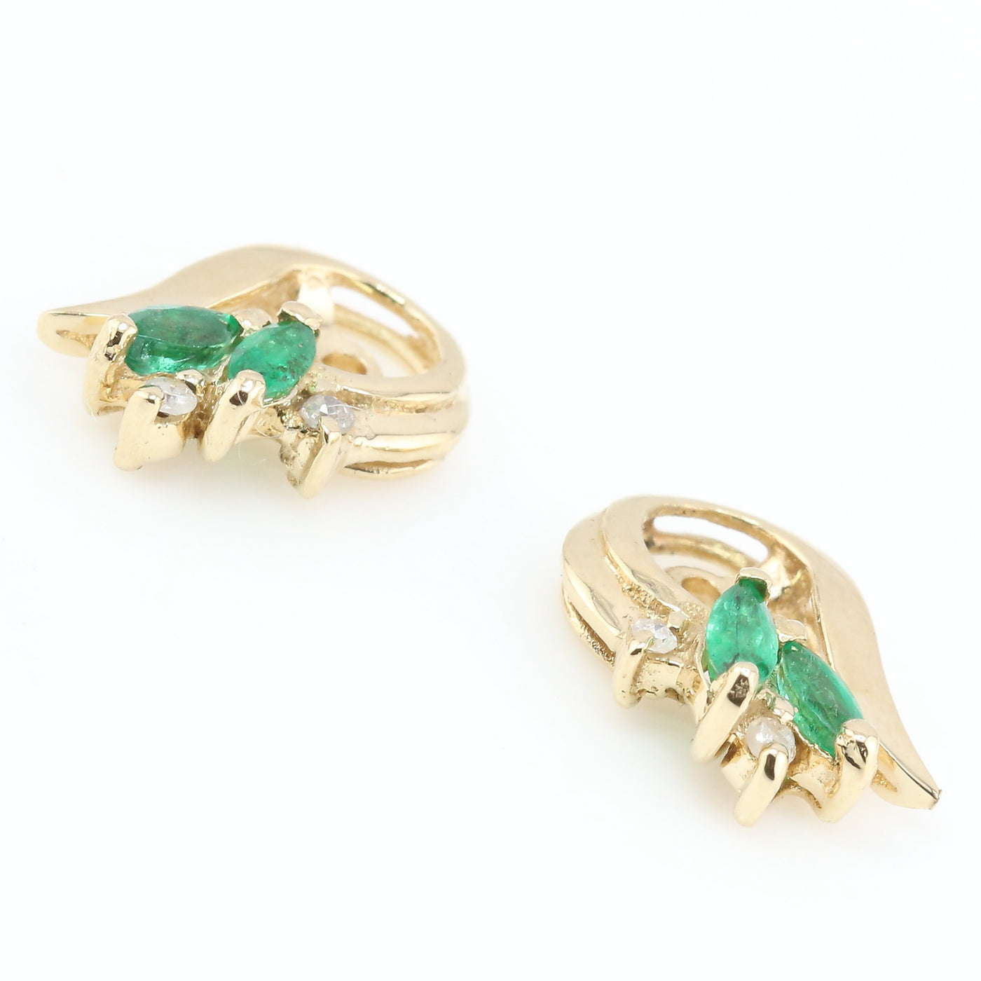 Emerald and diamond earring jackets