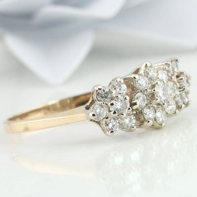 Diamond Flower Cluster Ring