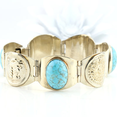 Silver bracelet with turquoise