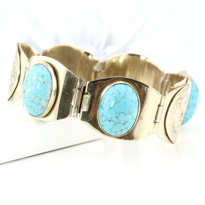 Silver bracelet with turquoise