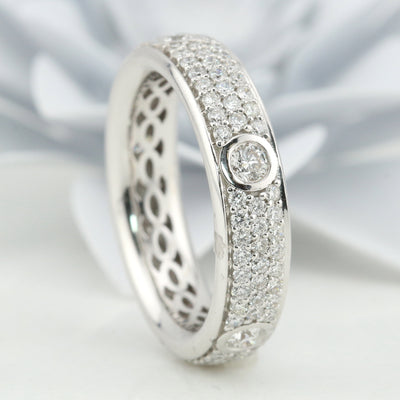 Channel set diamond ring