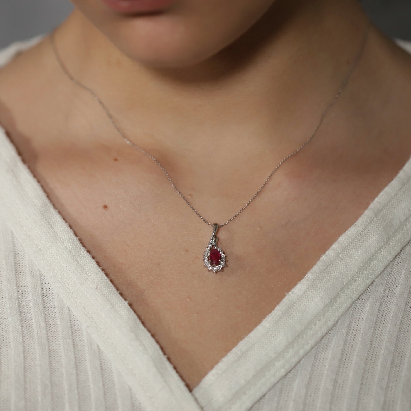 Ruby and diamond pendant