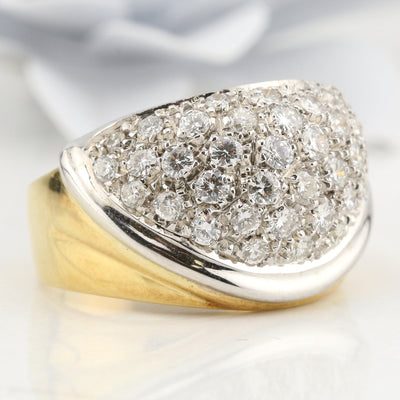 Two tone ring with diamonds