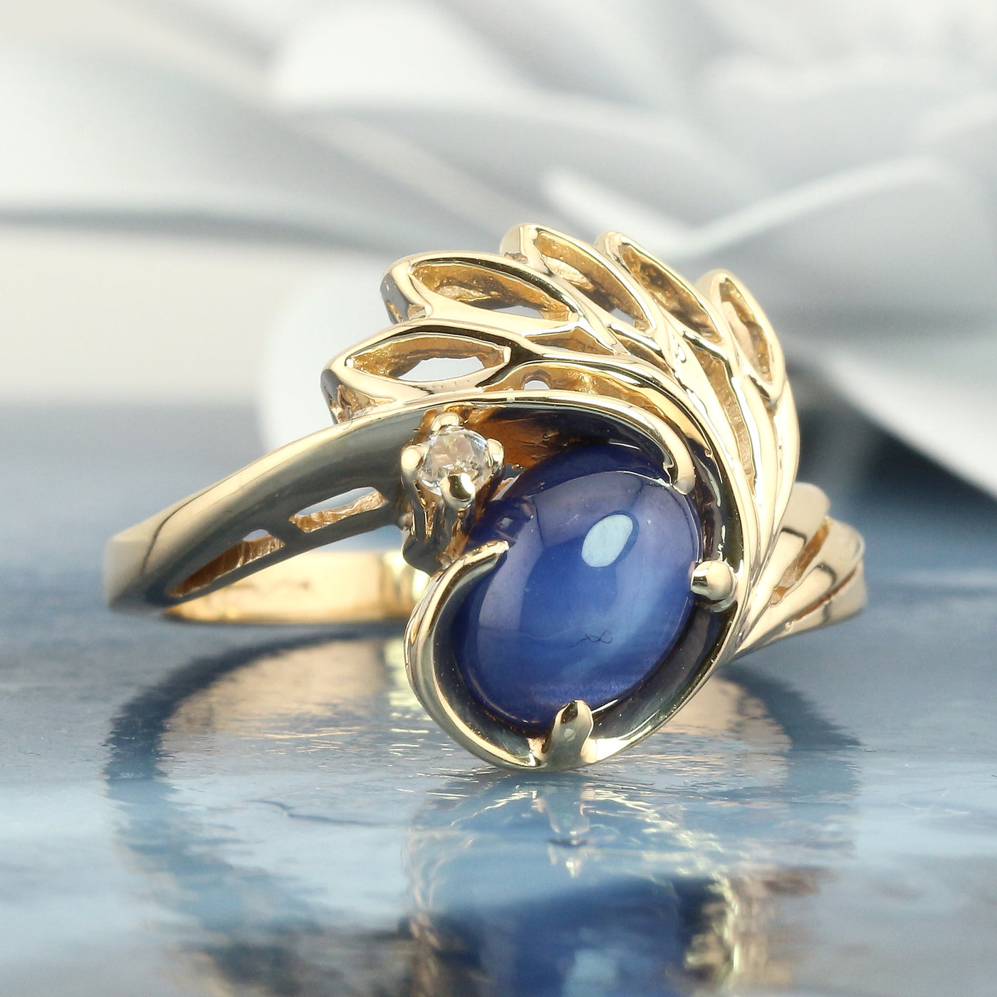 Synthetic Star Sapphire Ring