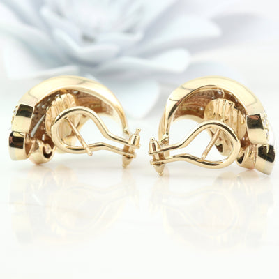 Gold and diamond earrings