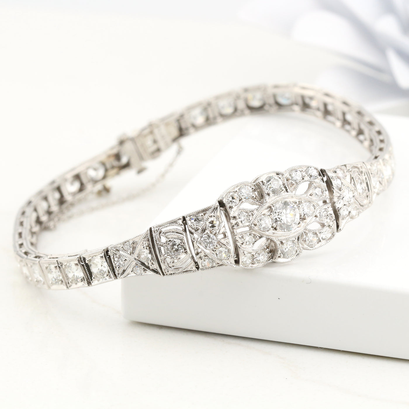 Platinum Art Deco diamond bracelet