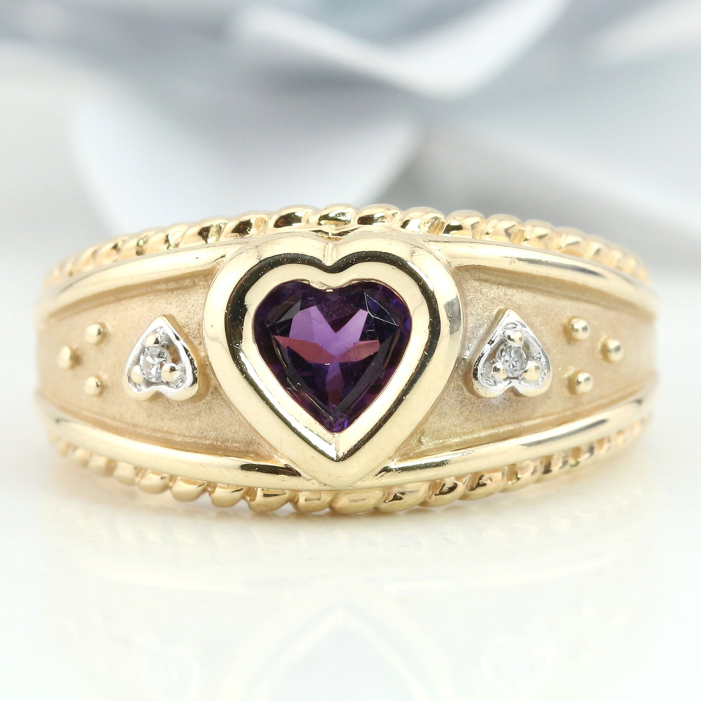 Amethyst Heart Ring