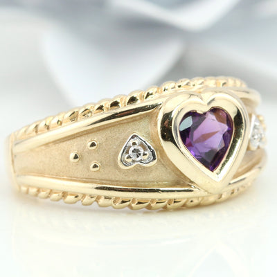 Amethyst Heart Ring