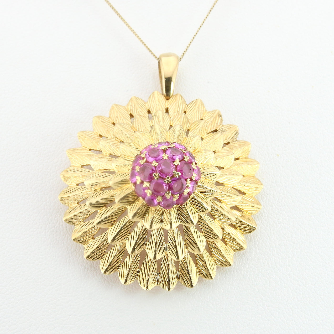 Flower Pendant With Ruby