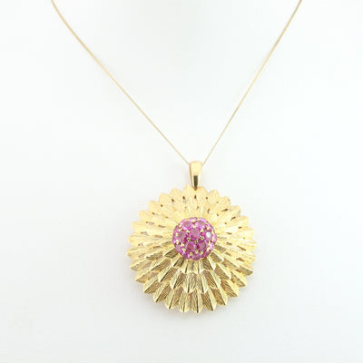 Flower Pendant With Ruby