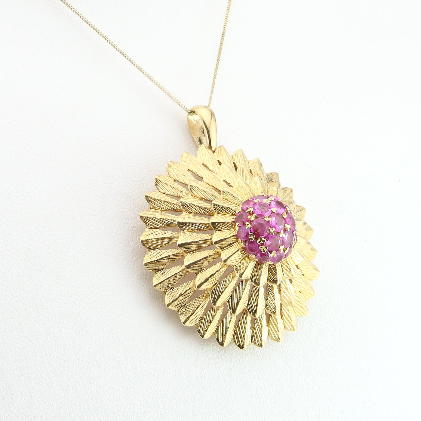 Flower Pendant With Ruby