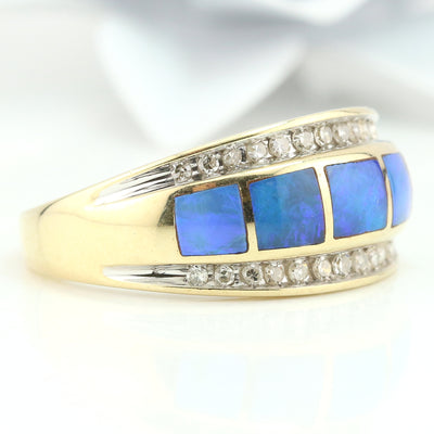 Opal inlay ring