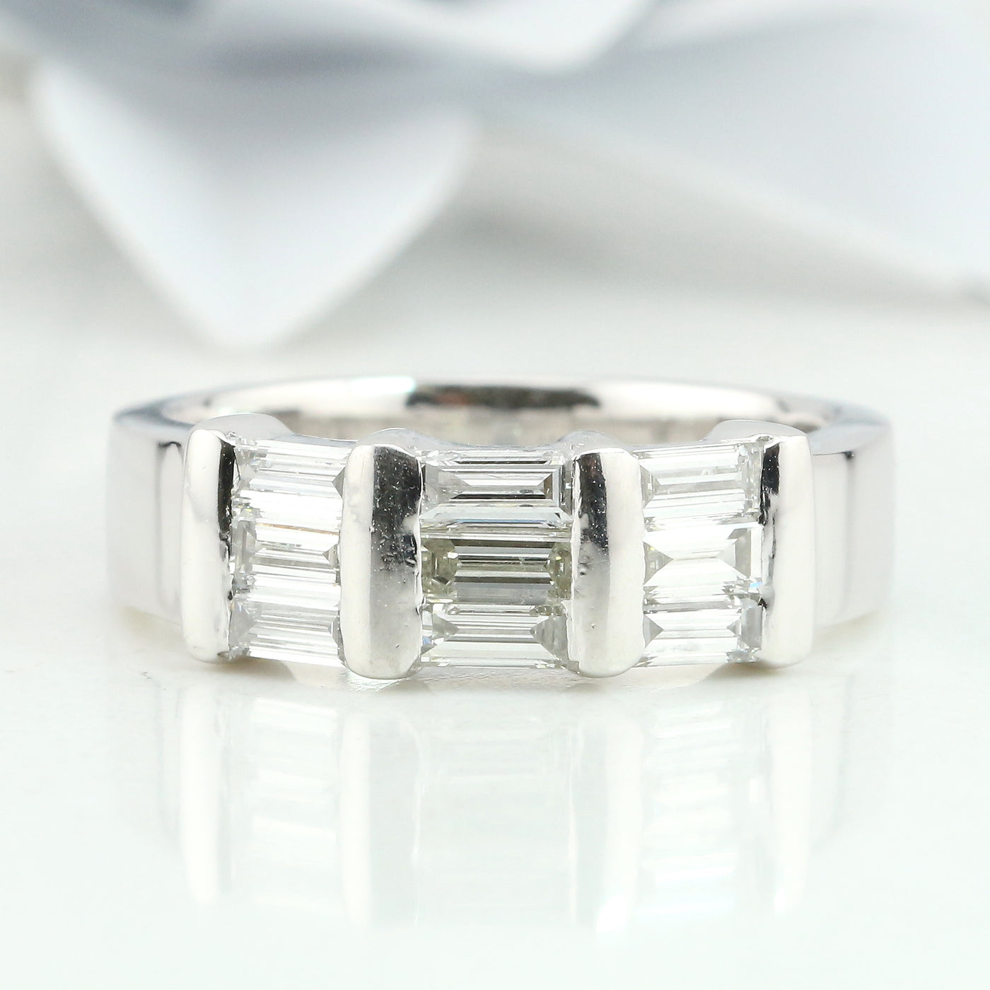 Platinum ring with diamonds