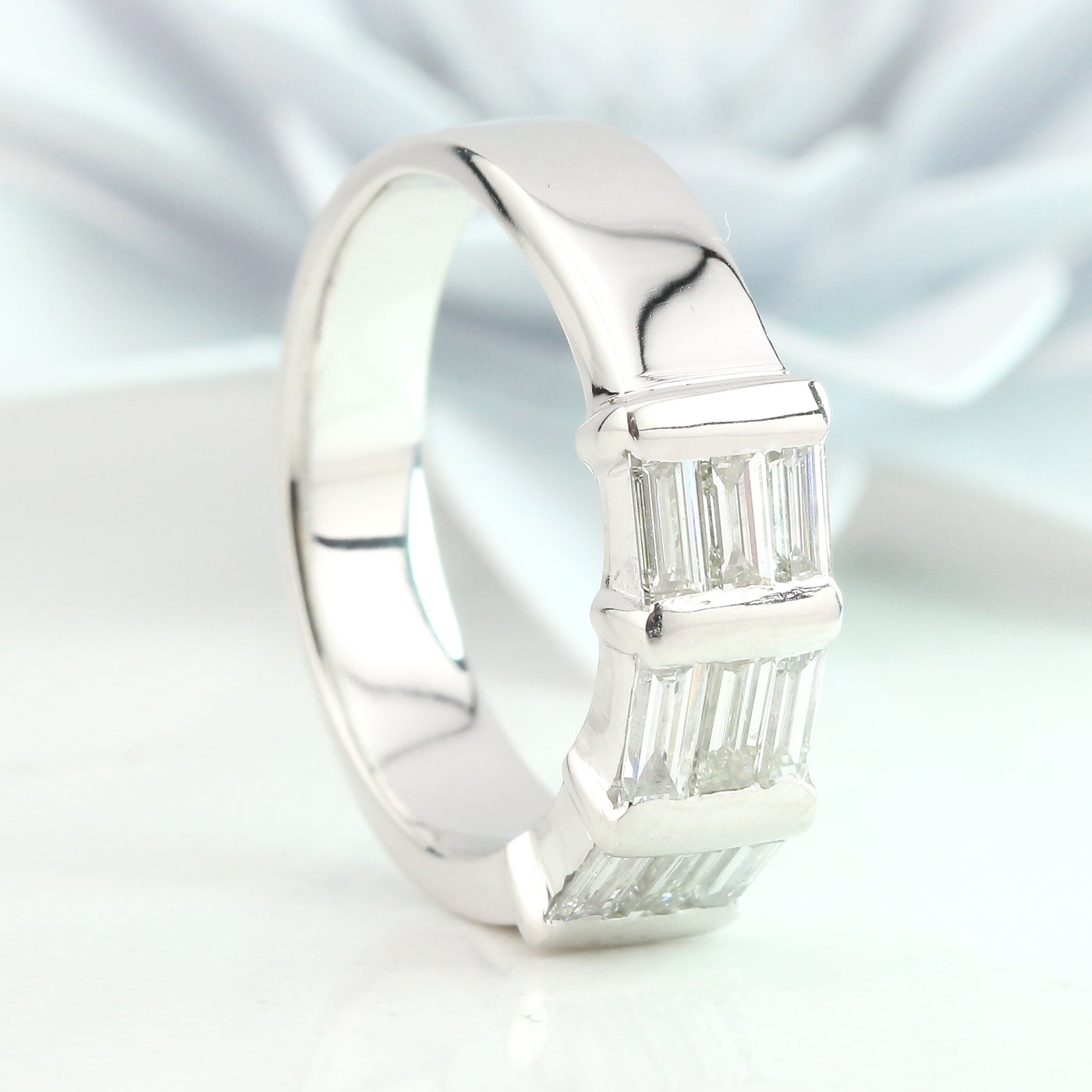 Platinum ring with diamonds