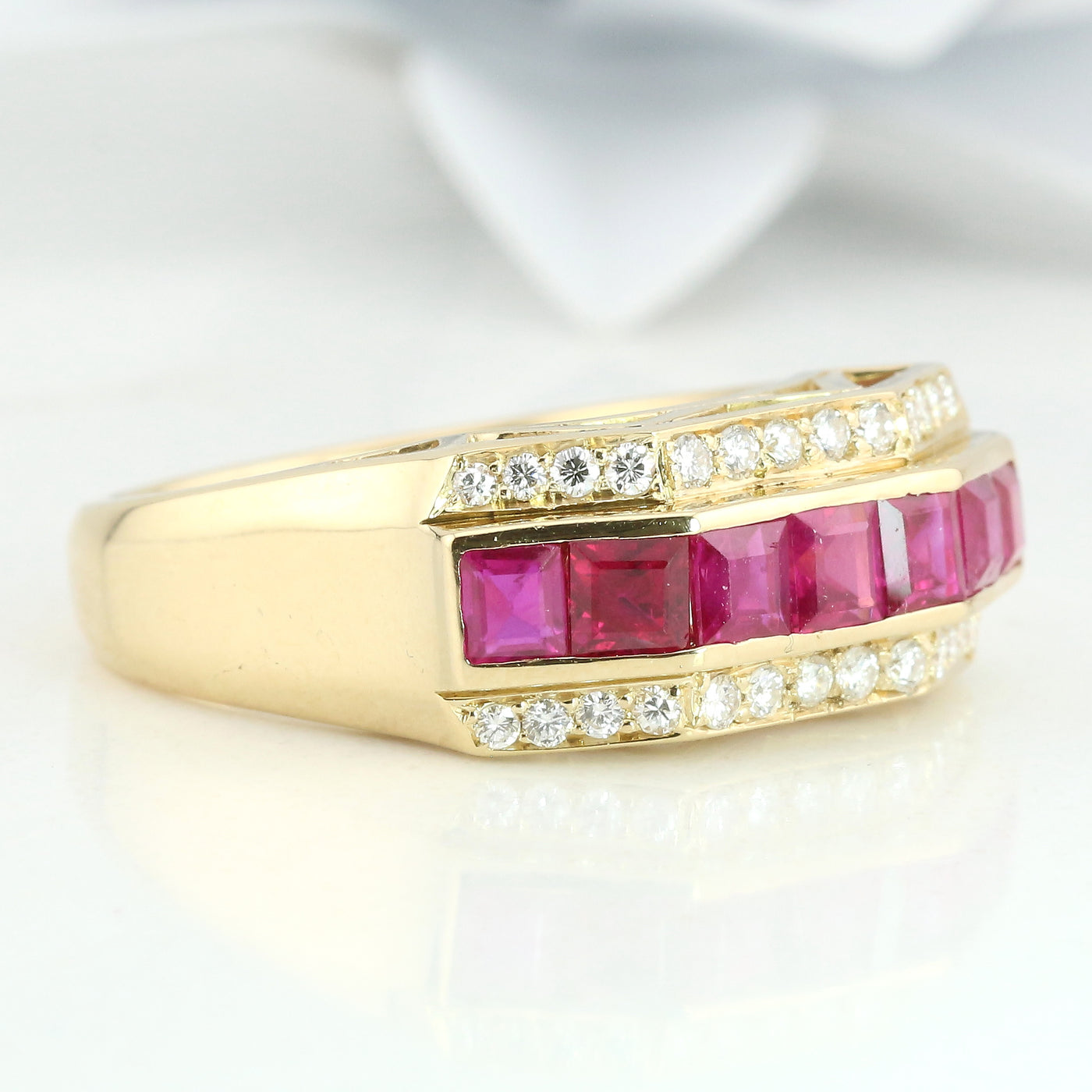 Ruby and diamond ring