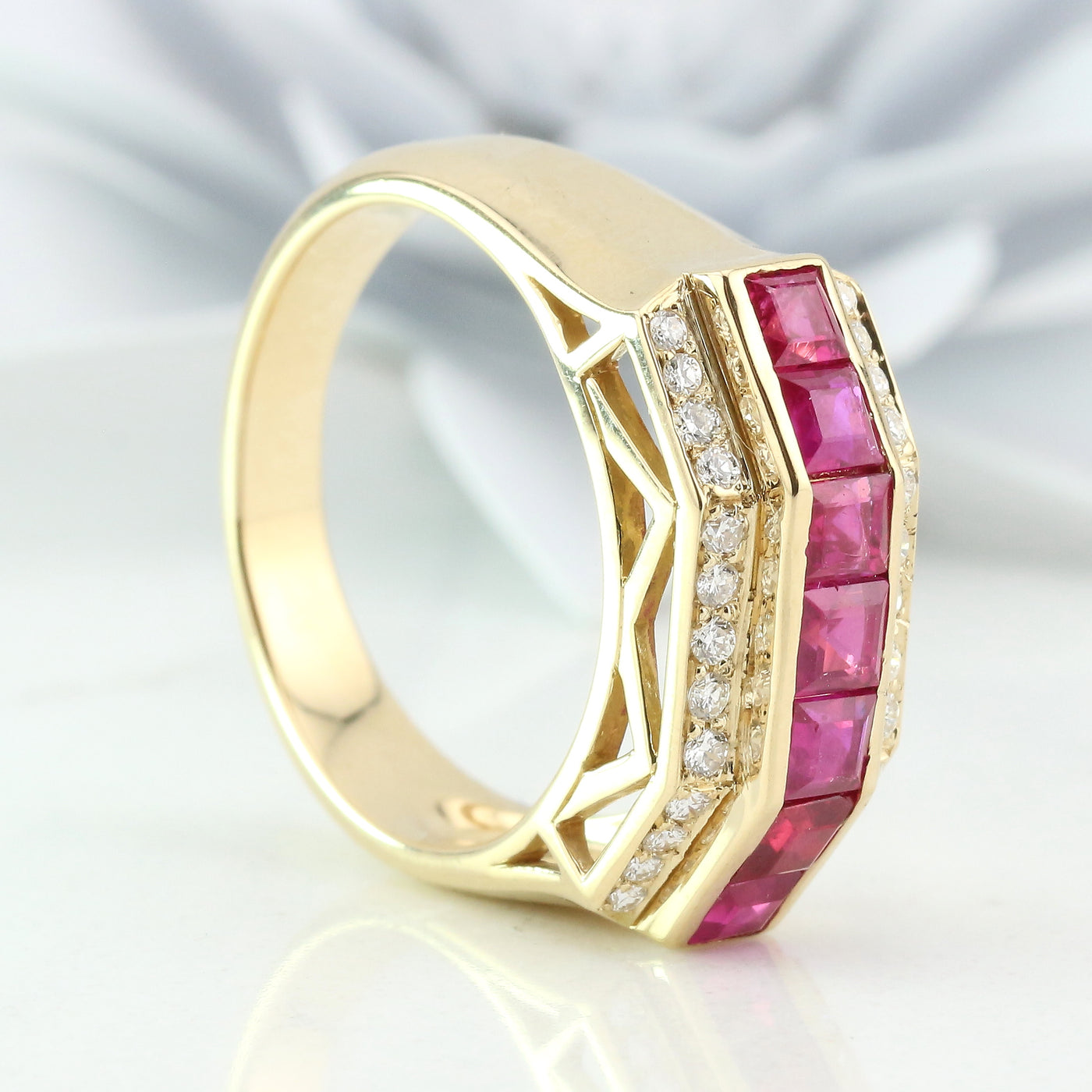 Ruby and diamond ring