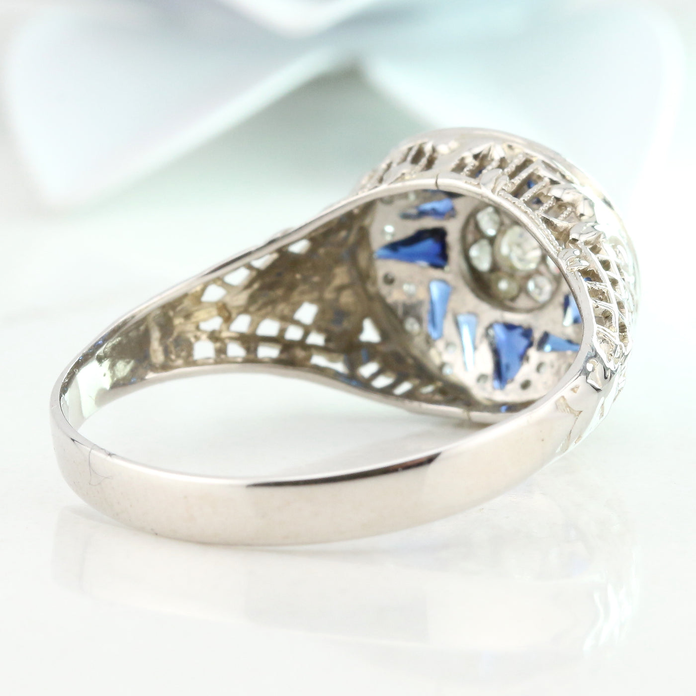 Diamond and sapphire ring