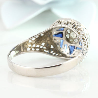 Diamond and sapphire ring