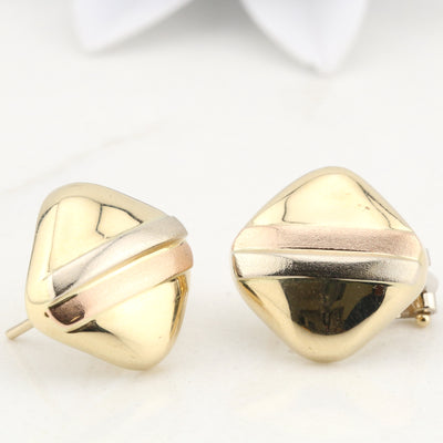 Three-tone gold earrings