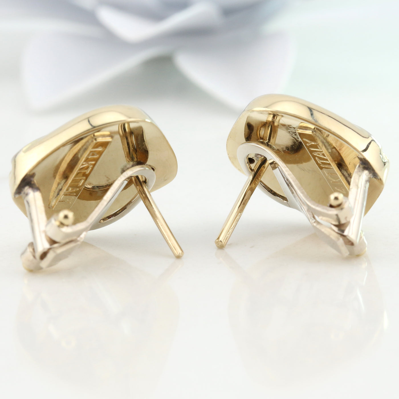 Three-tone gold earrings