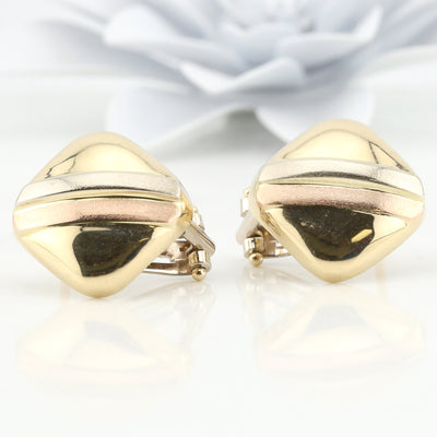 Three-tone gold earrings