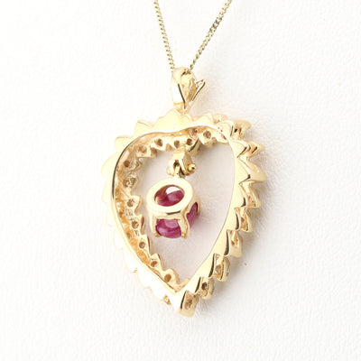 Ruby and diamond heart pendant