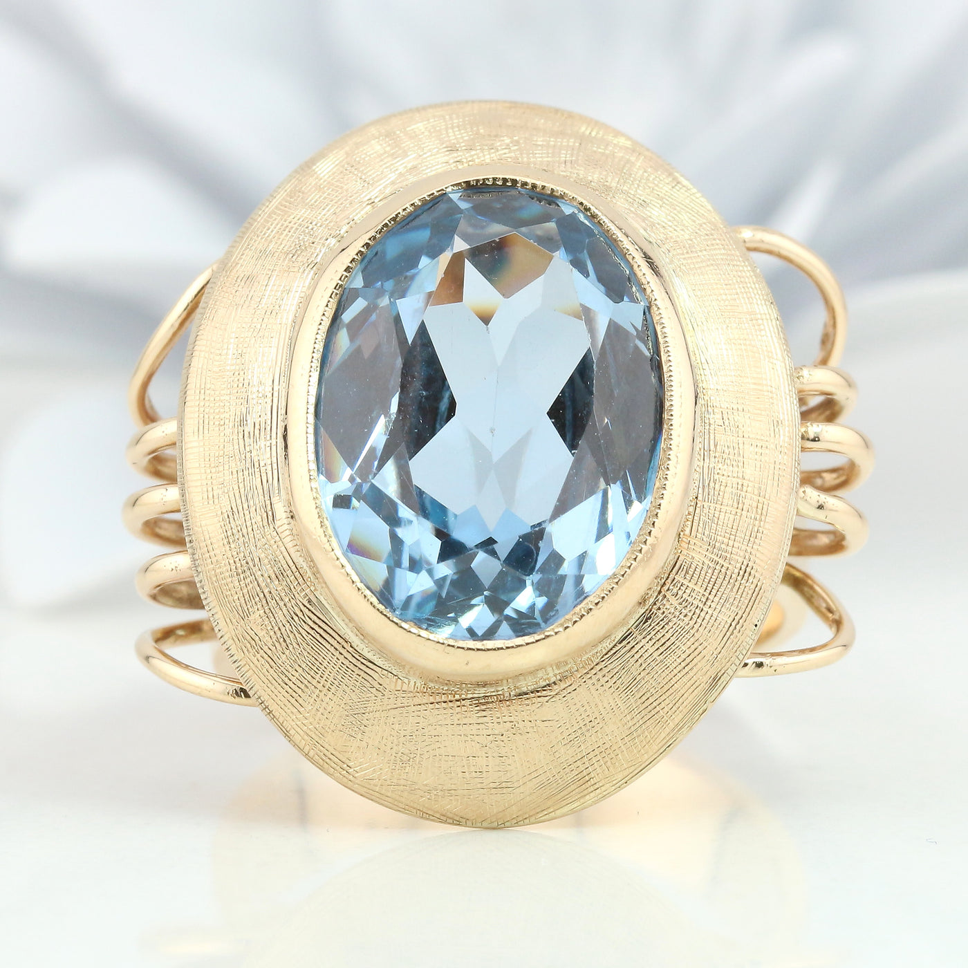 Synthetic blue stone ring