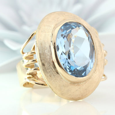 Synthetic blue stone ring