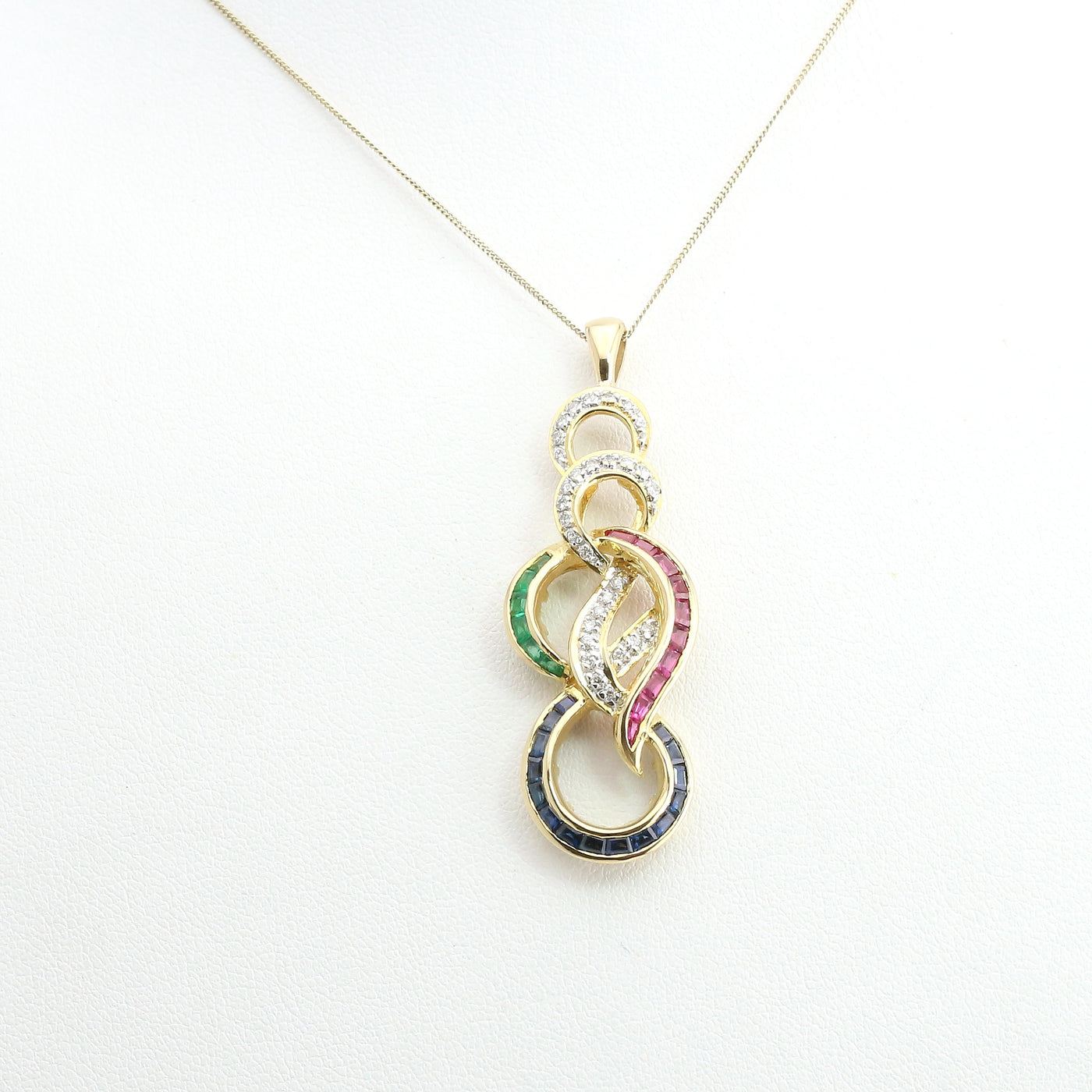 Abstract Coloured Stone Pendant