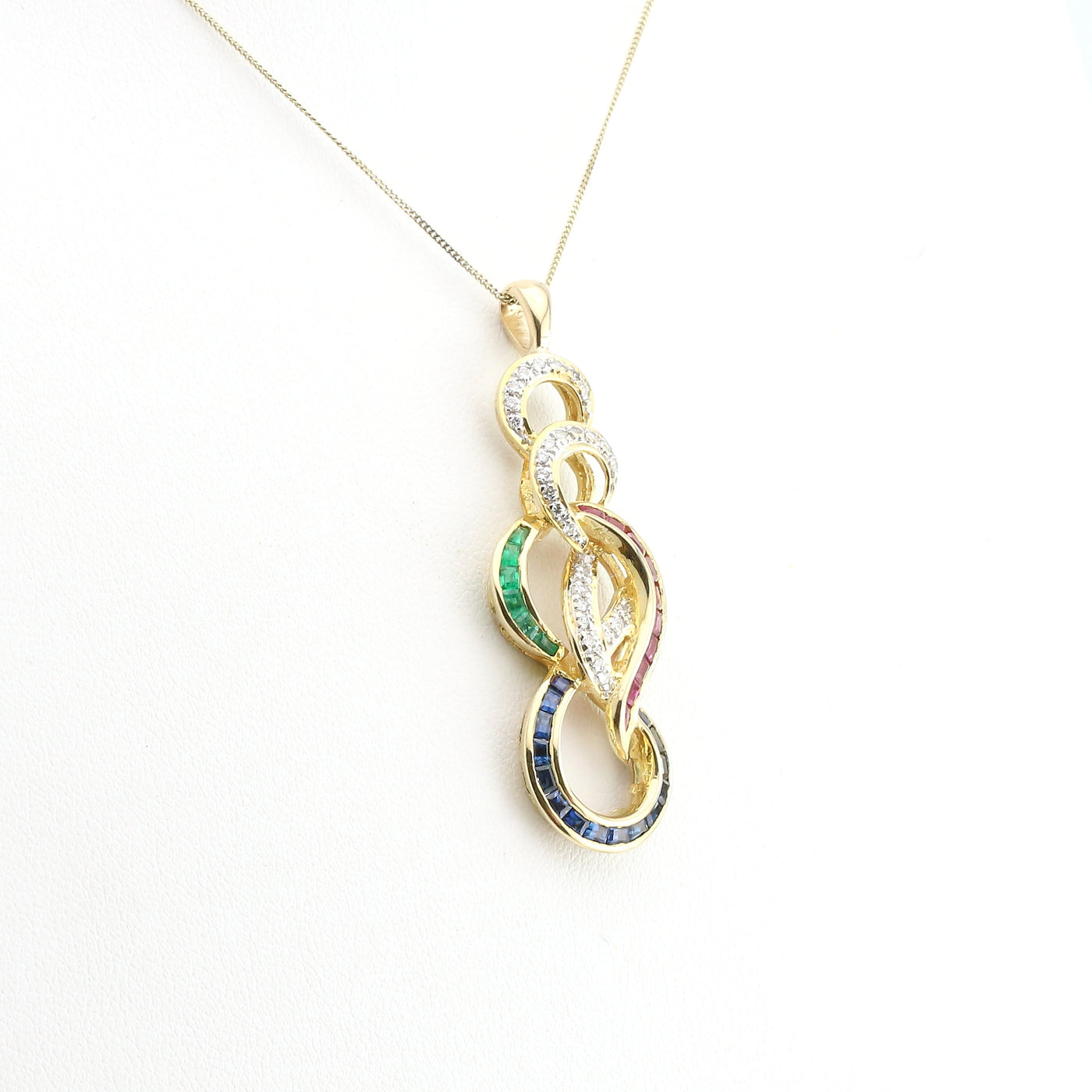 Abstract Coloured Stone Pendant