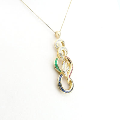 Abstract Coloured Stone Pendant