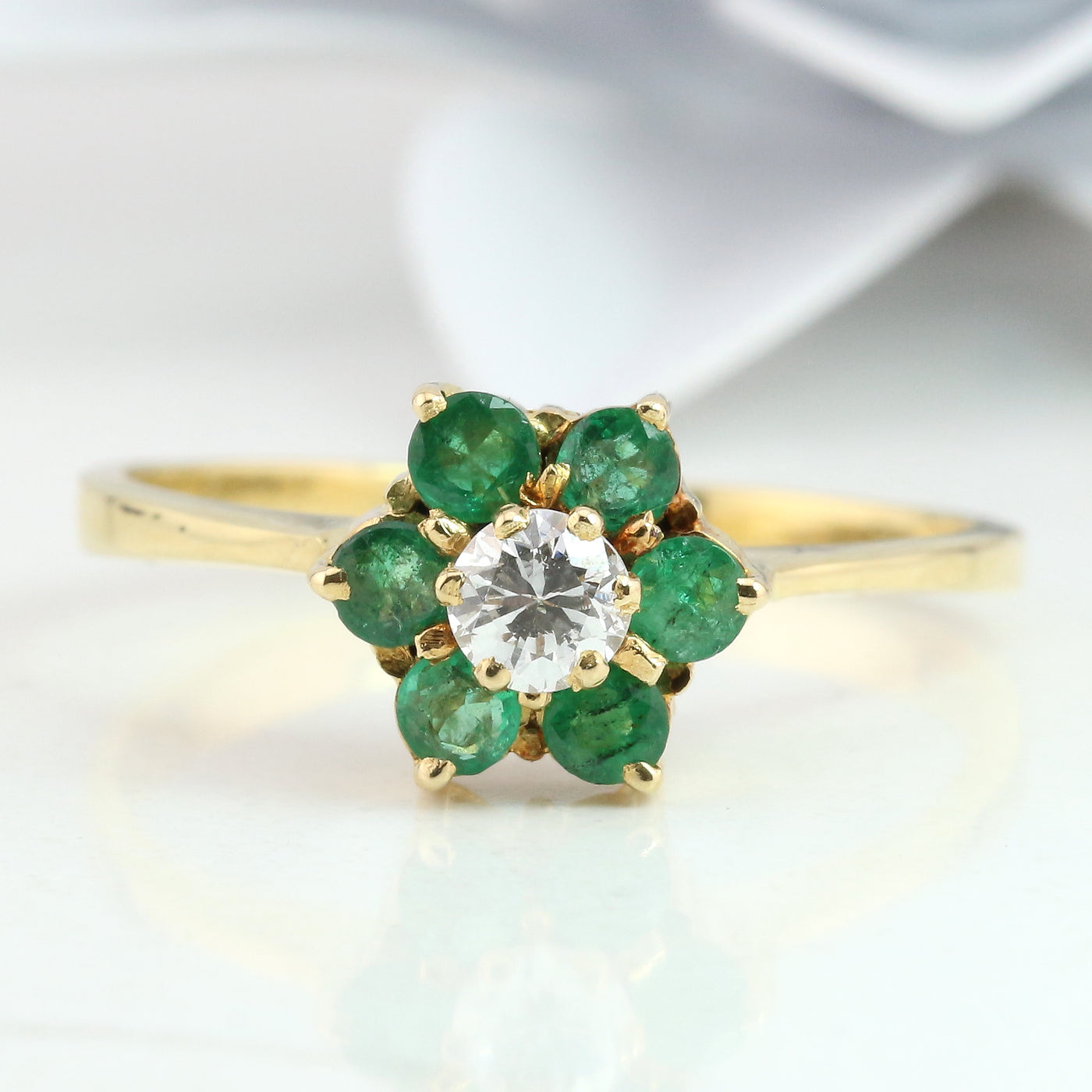 Emerald & diamond ring