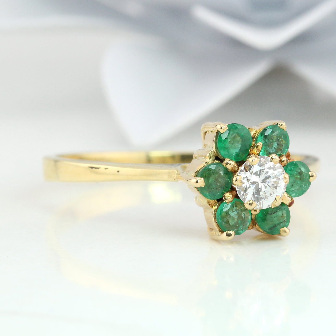 Emerald & diamond ring