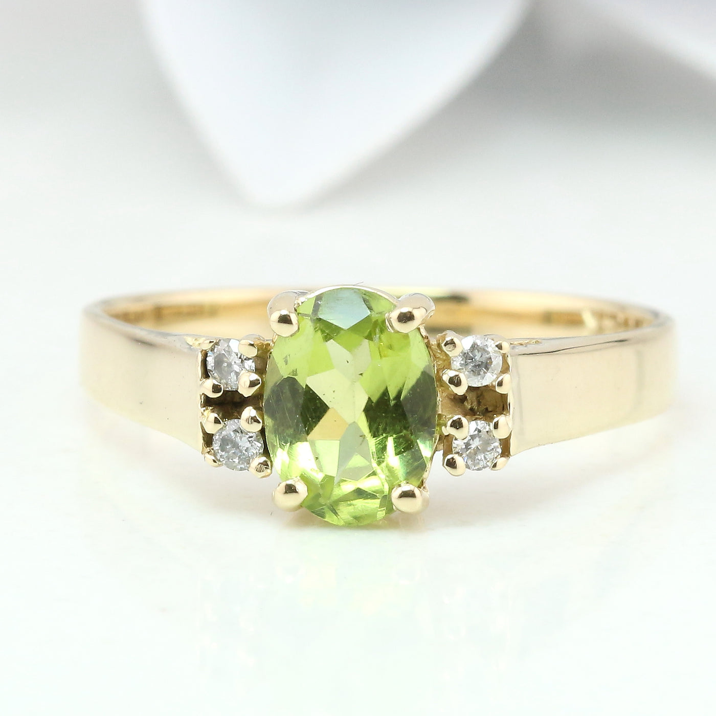 Peridot & Diamond Ring