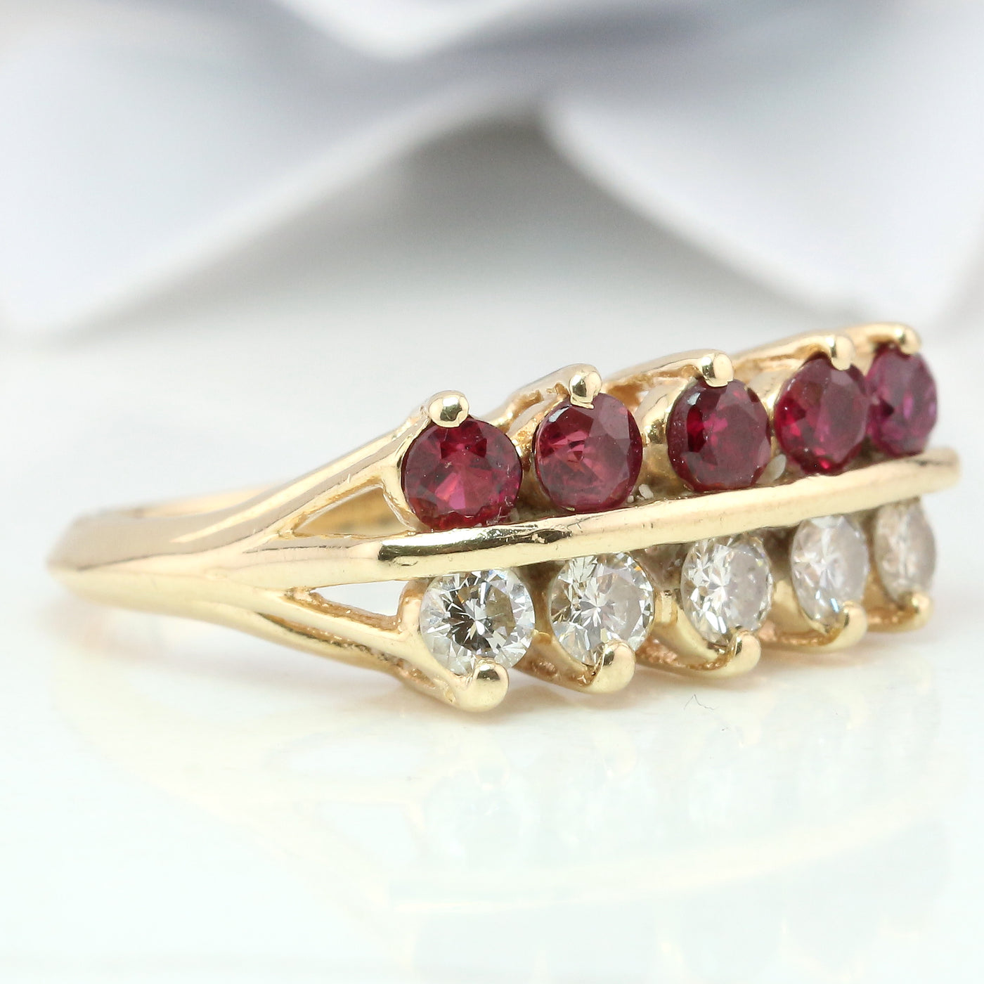 Ruby and diamond ring