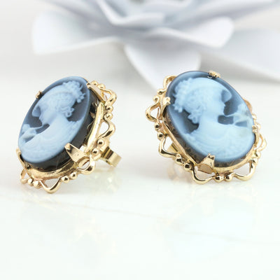 Cameo earring studs