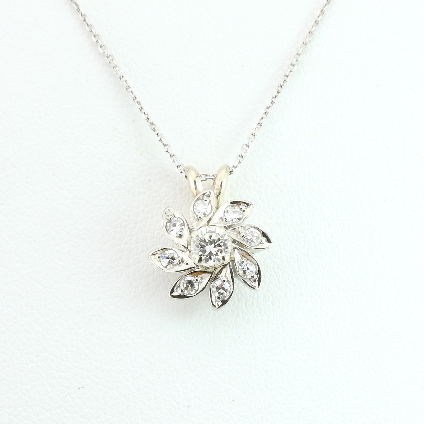 Diamond Floral Pendant