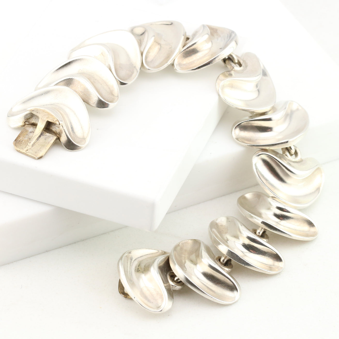 Sterling Silver Bean-Style Bracelet