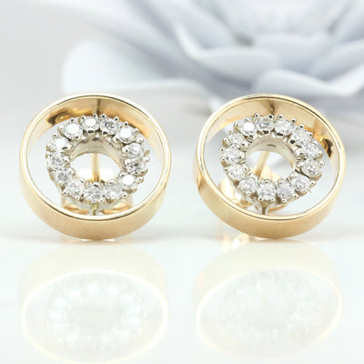 Circle Diamond Earring Studs