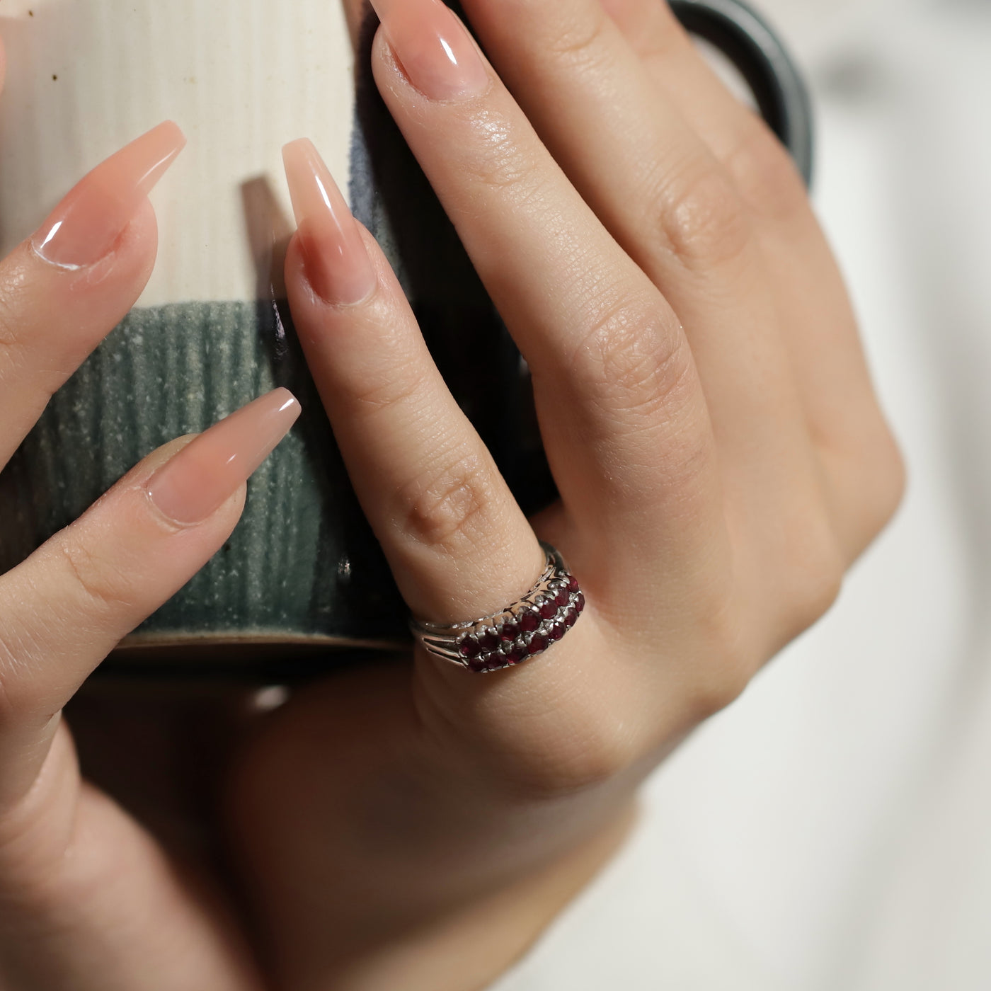 Sterling Silver Garnet Ring