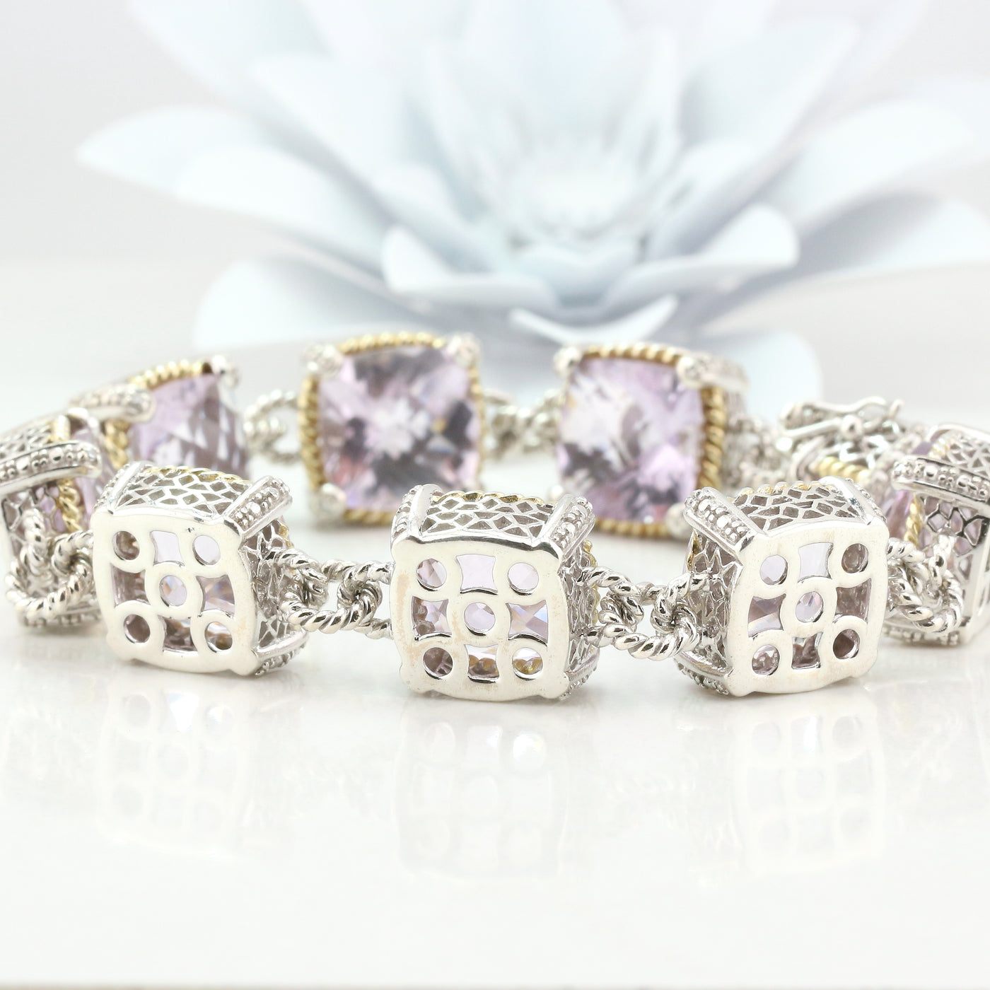 Sterling Silver Bracelet with Lavender Amethyst