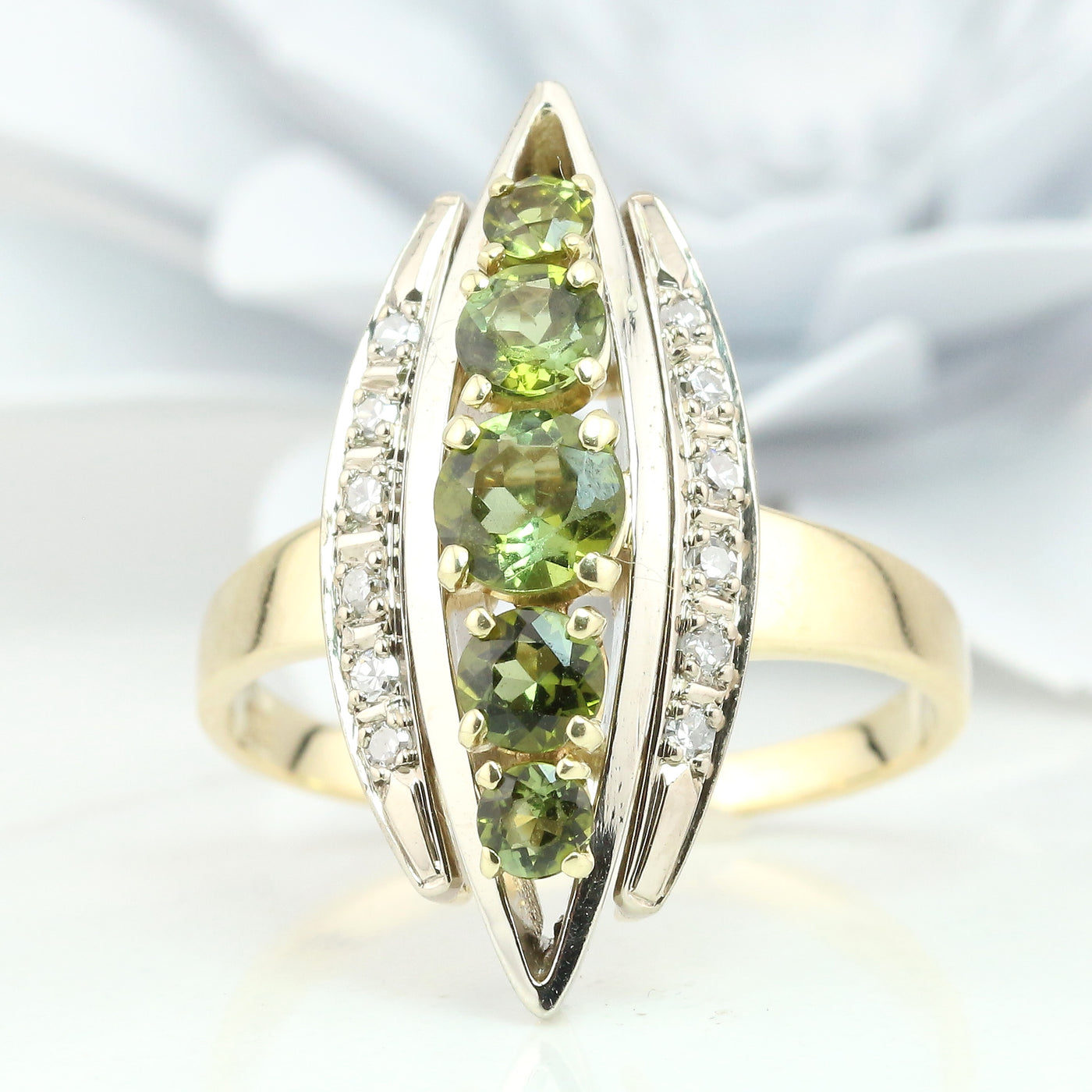 Peridot and Diamond Ring