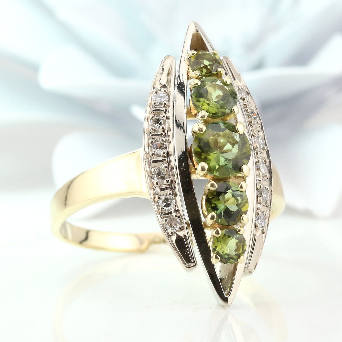 Peridot and Diamond Ring