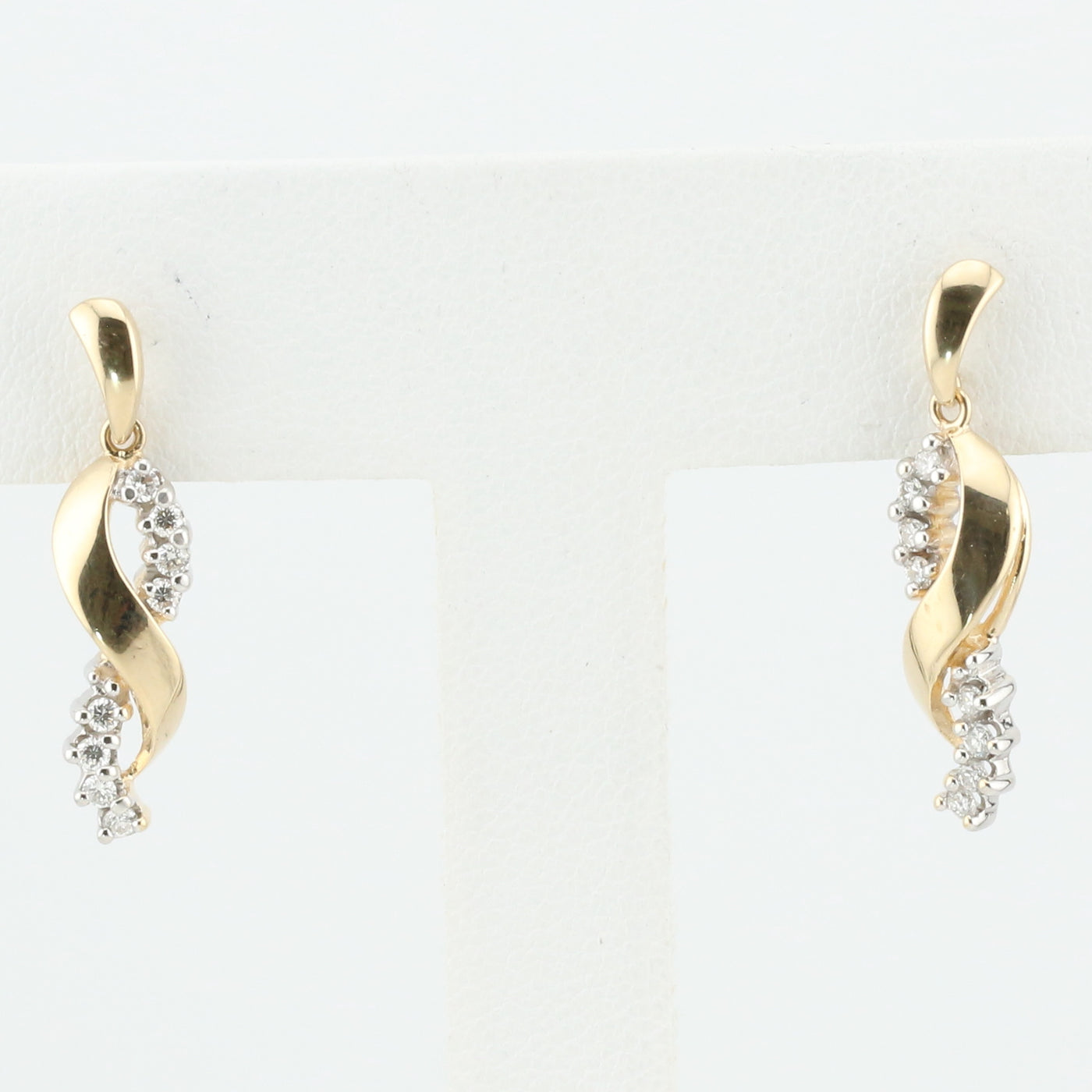 Twisted Drop-style Diamond Earrings