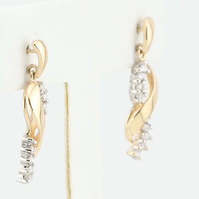 Twisted Drop-style Diamond Earrings