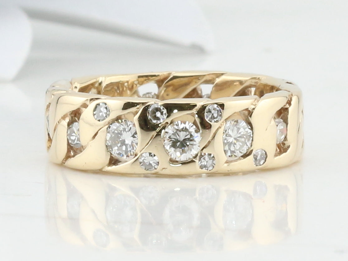 Curb Link Diamond Ring